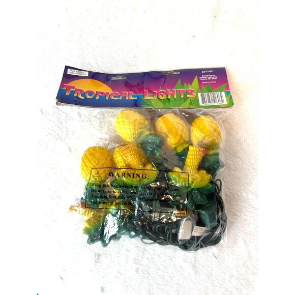 Vintage Lights Blow Mold String Lights Tropical Pineapple Palm Tree 10 NEW - Picture 1 of 2
